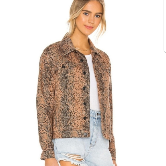 Free People Snake Trucker Jacket In 